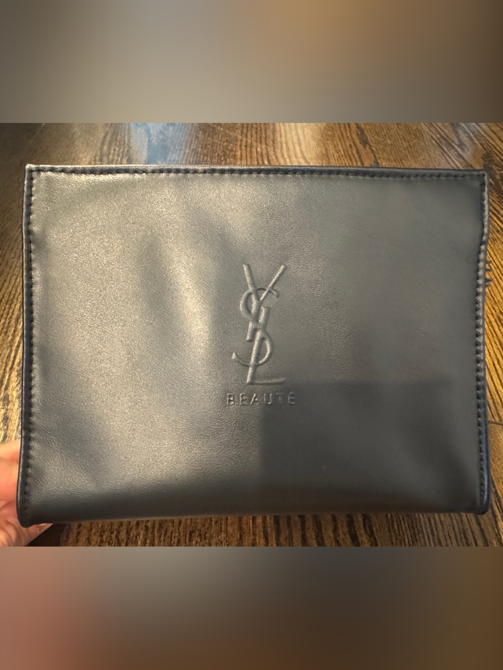 Saint Laurent YSL Black Leather Travel Pouch